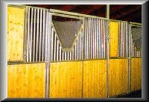 CUSTOM YOKED STALL DOOR IN TONGUE AND GROOVE STALL FRONT